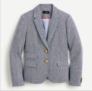 J. Crew Dalton Linen and Cotton Blazer In NIH Navy Size 8